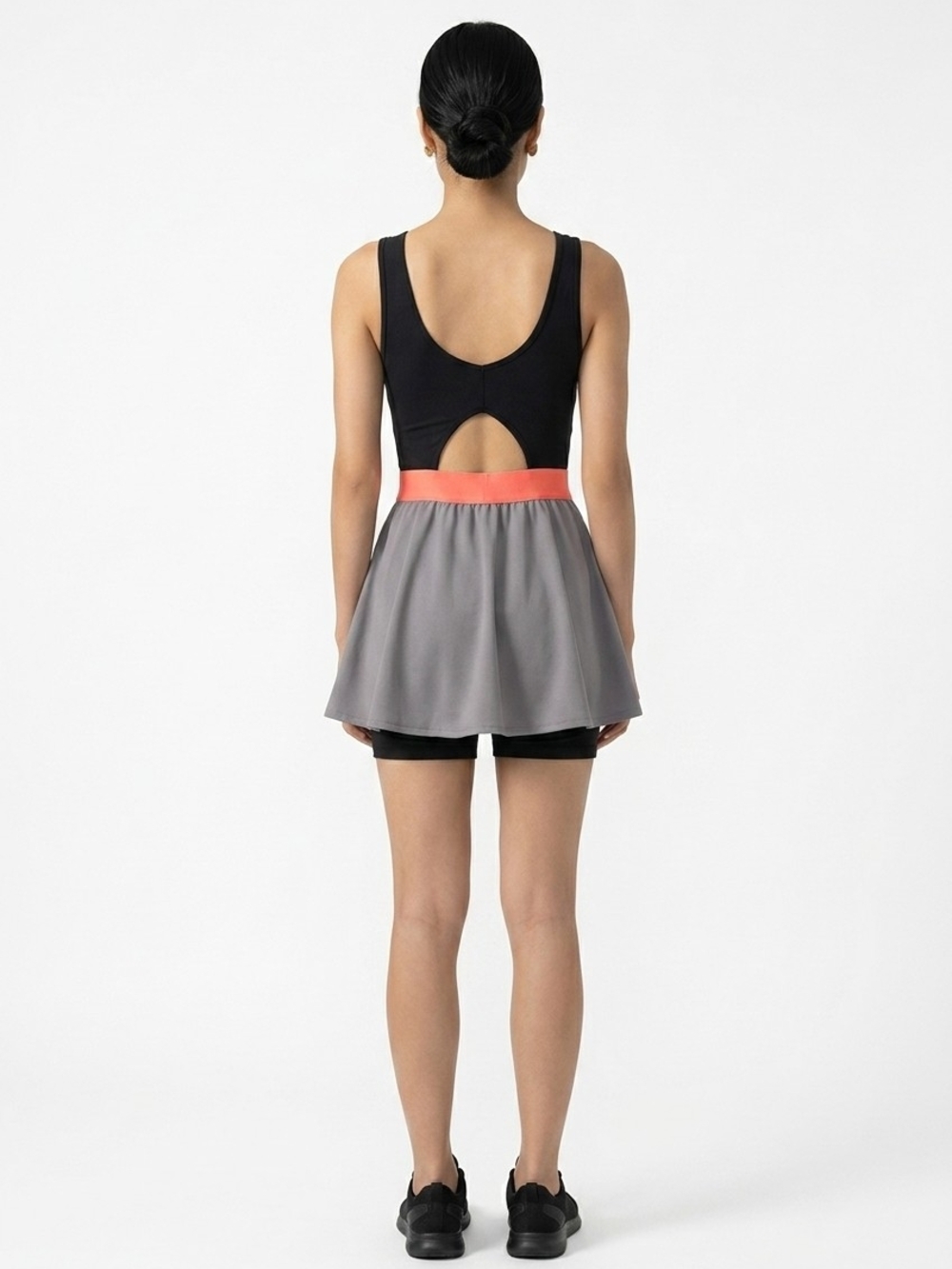 RBX Gray Sports Dress with Coral-Orange Waistband - Picture 2 of 5